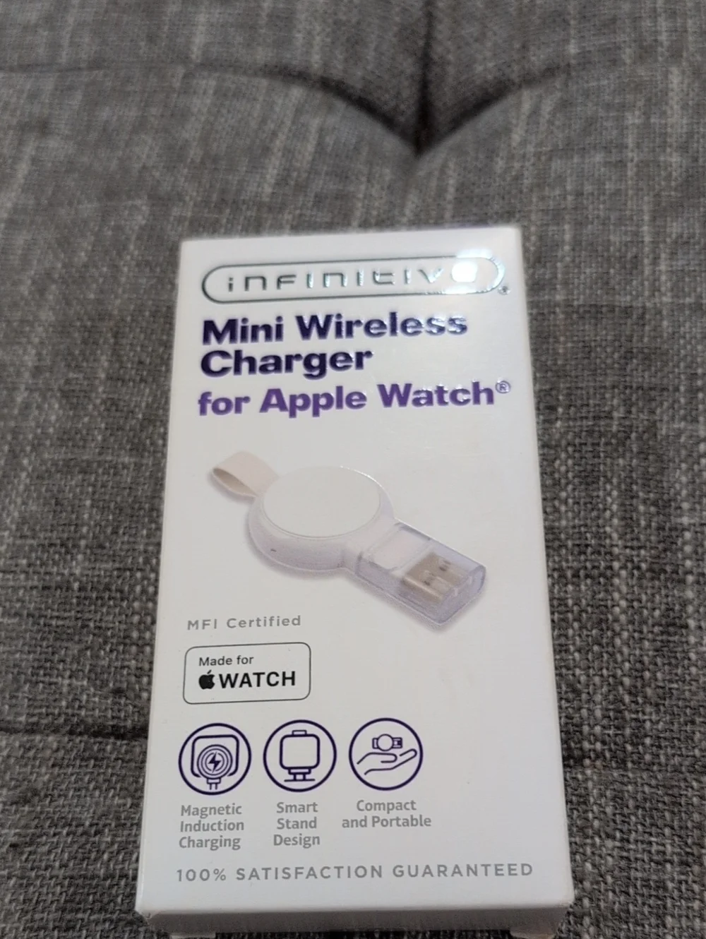 Infinitive Mini Wireless Charger for Apple Watch - White